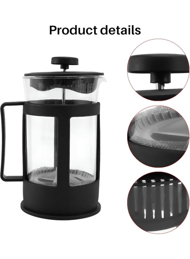 Generic FY04 French Press Glass Coffee Maker Clear/Black  - Image 3