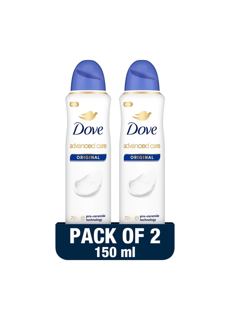 Dove Original Antiperspirant Deodorant Pack of 2 150ml  - Image 1