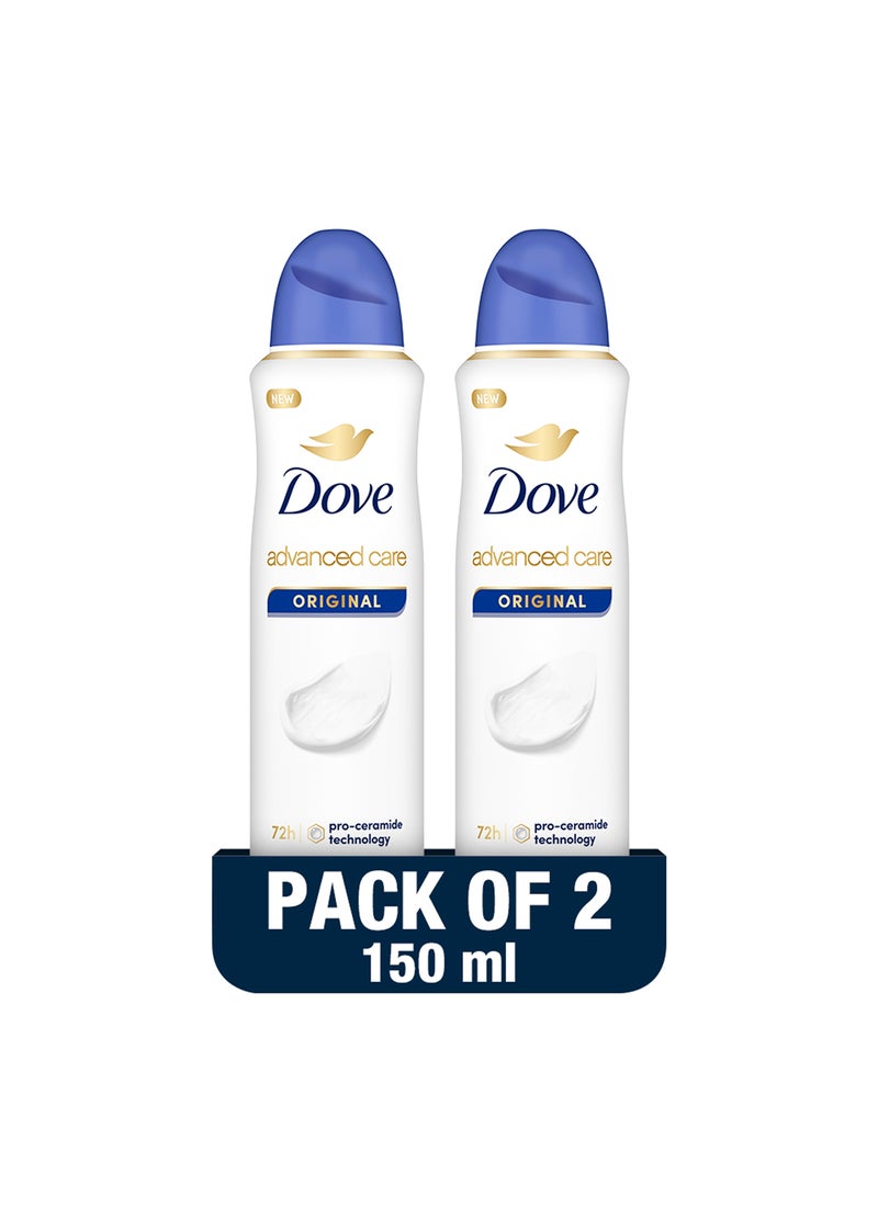 Dove Original Antiperspirant Deodorant Pack of 2 150ml - Image 1