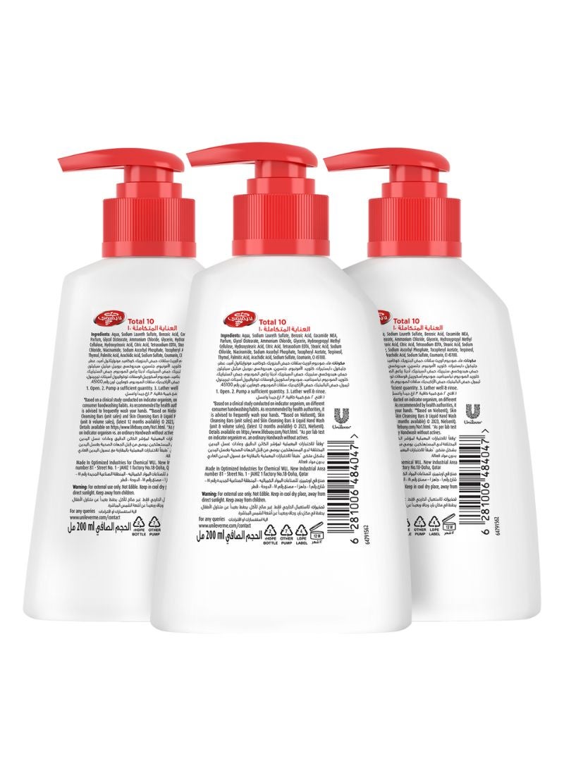 Lifebuoy Total 10 Germ Protection Formula Hand Wash, Pack Of 3 200ml  - Image 2
