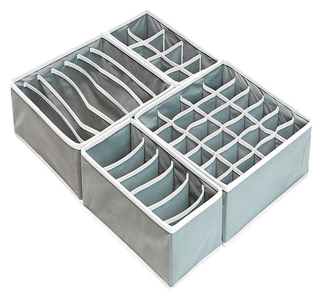 4-Piece Underwear Organizer Storage Box Set Multicolour - Image 1
