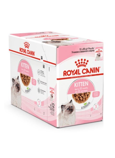 Feline Health Nutrition Kittengravy Wet Food Pouches For Kitten Upto 12 Months 85g Pack Of 12