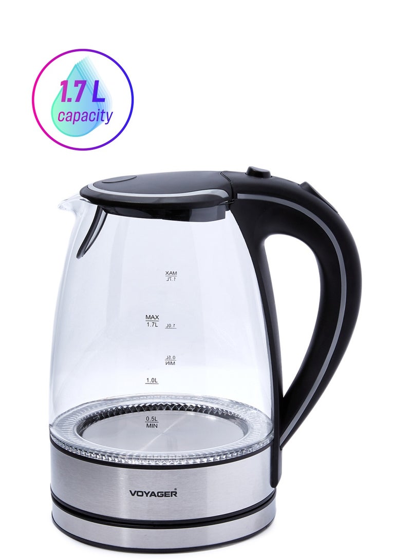 فوييجر غلاية كهربائية 1.7 L 28-00201 أسود/ فضي/ شفاف  - Image 1