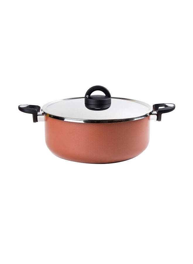 Trust - Non-Stick Aluminium Stew Pot With Lid Copper 28cm - Image 1