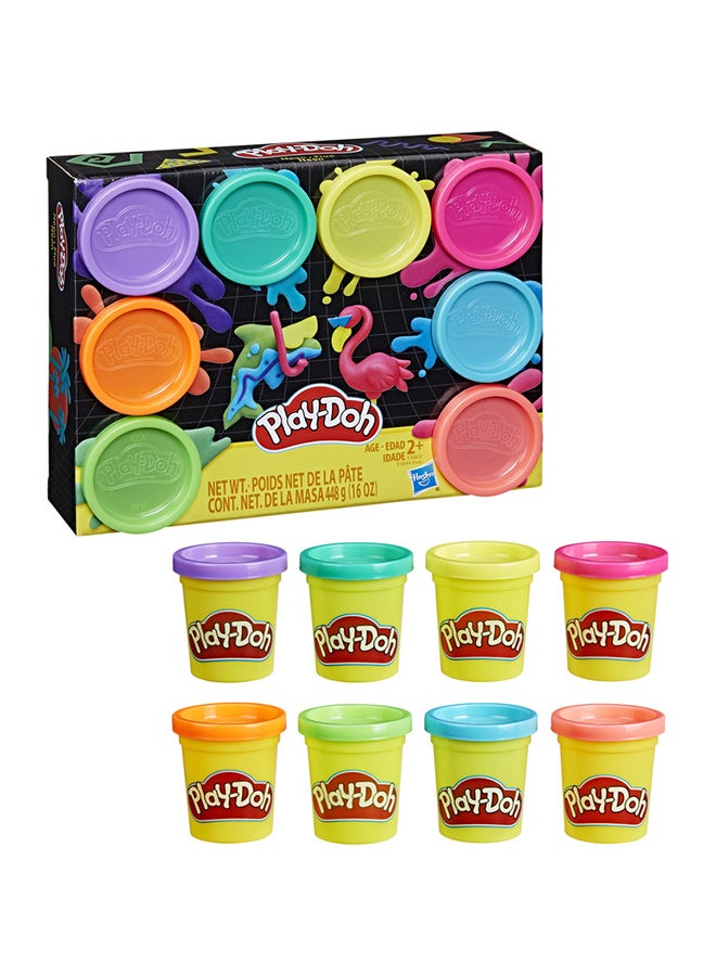 Play-Doh - 8 Pack - Neon Color Set – Non-Toxic, Fun for Kids 2+,  Rainbow Colors Compound Clay for Crafting, Shaping, and Creative Play - Image 1