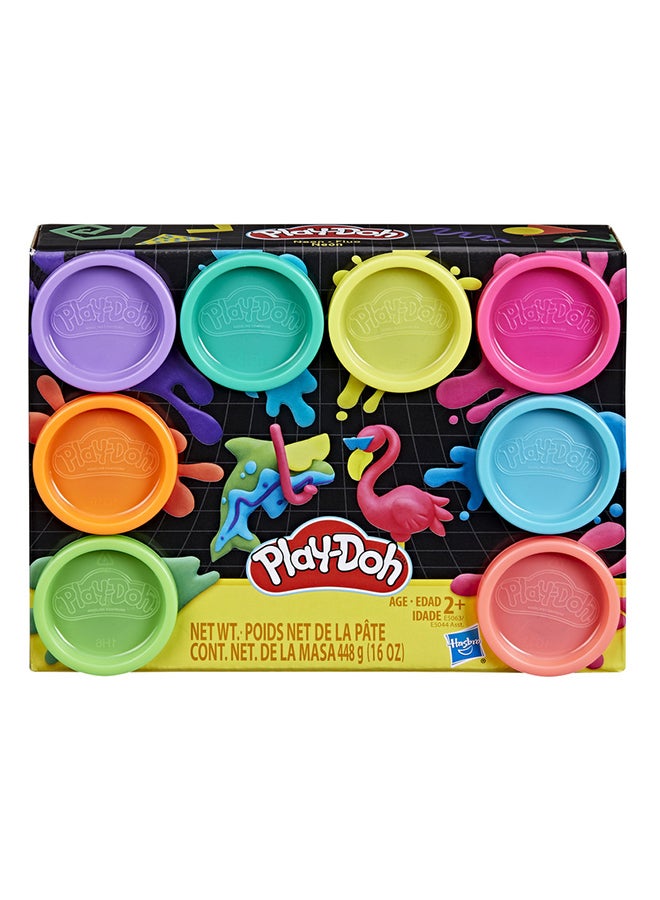 Play-Doh - 8 Pack - Neon Color Set – Non-Toxic, Fun for Kids 2+,  Rainbow Colors Compound Clay for Crafting, Shaping, and Creative Play - Image 1