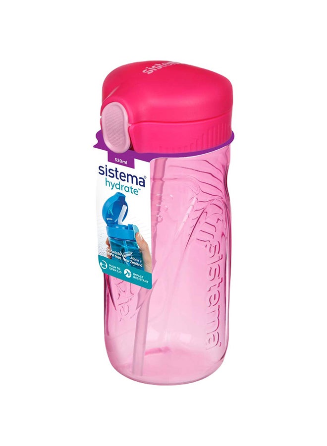 sistema - Sistema 520ml Tritan Quick Flip Water Bottle Pink : Hydration - Leak-proof - Portable - Sports Bottle - BPA-free Pink - Image 1
