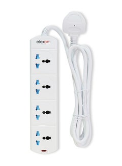 4 Way Power Extension Socket 4W White