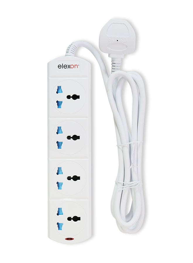 elexon - 4 Way Power Extension Socket 4W White - Image 1