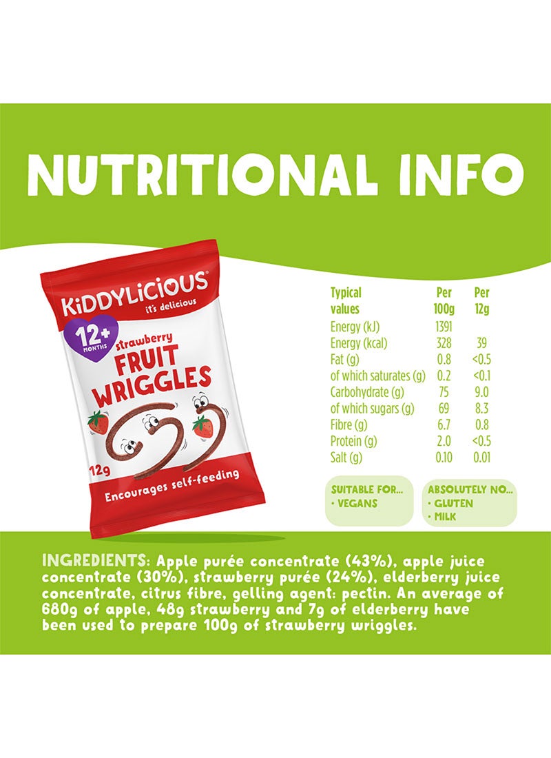 Kiddylicious Strawberry Fruit Wriggles 12grams - Image 2