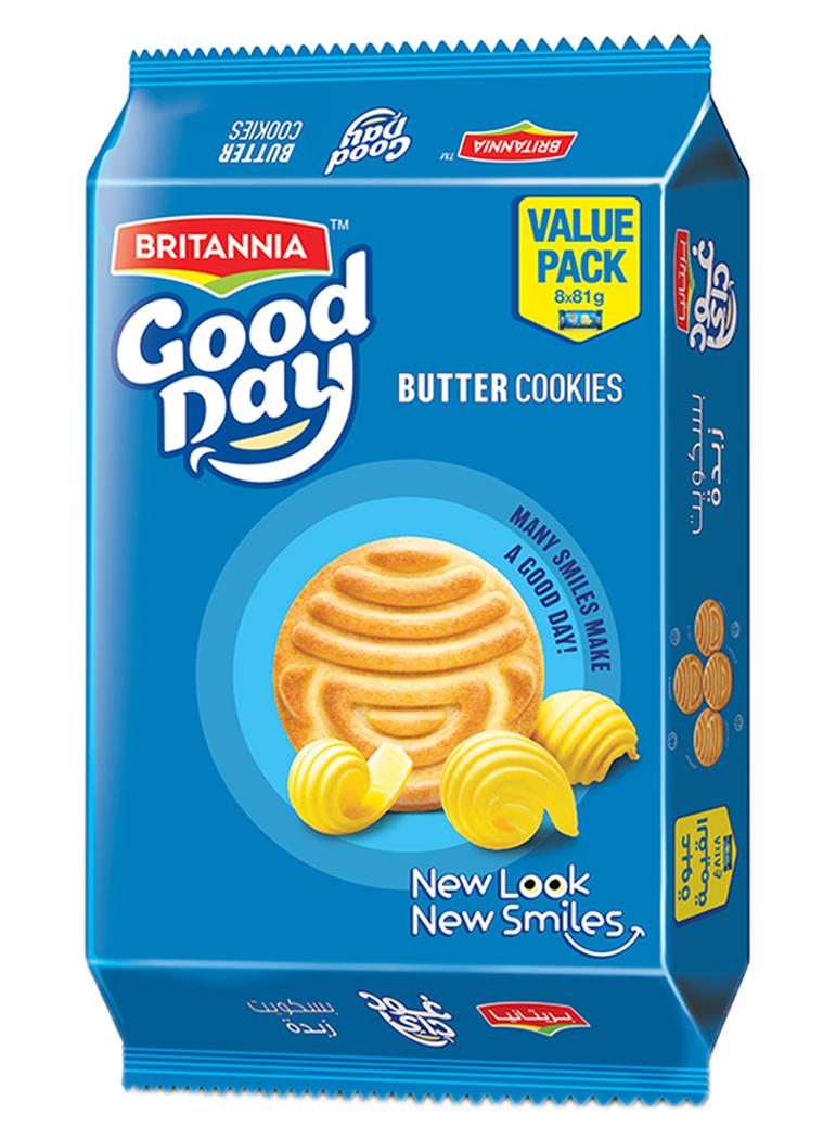 Britannia Butter Cookies 72.0grams Pack of 8 - Image 1