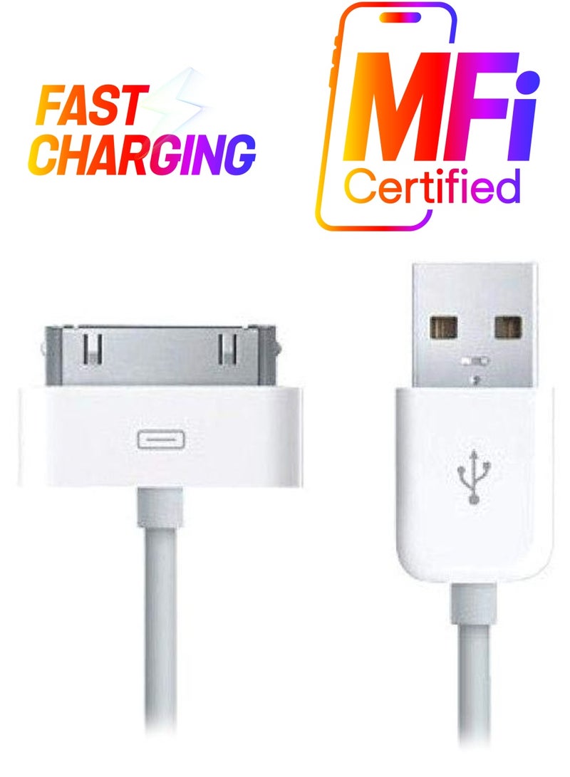 كابل USB للشحن ومزامنة البيانات أبيض - Image 1
