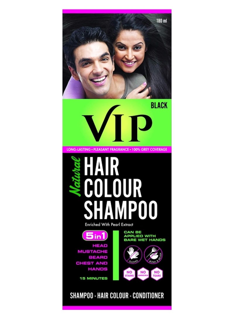 VIP Hair Color Shampoo Black 180ml - Image 1