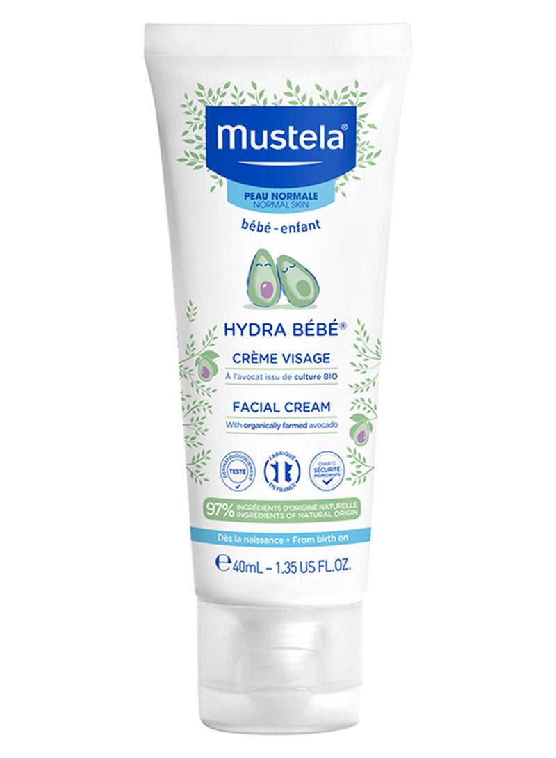 موستيلا كريم الوجه هايدرا للأطفال بالأفوكادو المزروع، للبشرة الطبيعية - Image 1