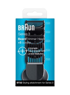 Beard Trimmer Head with 5 Combs for Series 3 BT32 Black