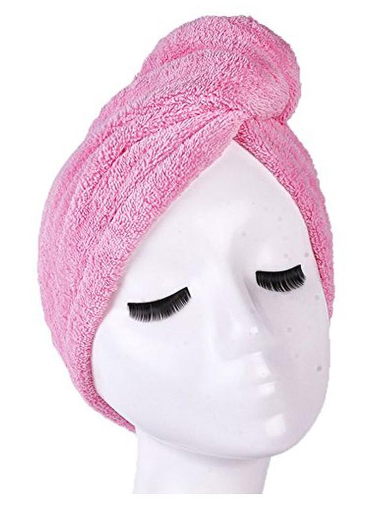 واي واي اكس ار منشفة تجفيف الشعر من المايكروفايبر وردي 65x25سم - Image 1