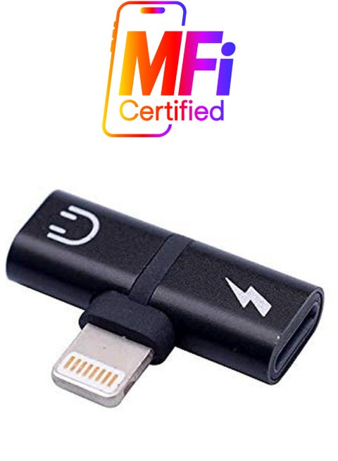 2-In-1 Lightning Connecter Black/Silver