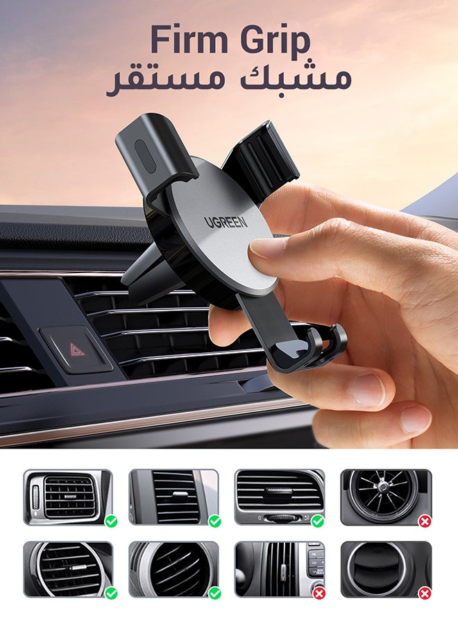 Ugreen Car Phone Holder, Mobile Holder For the Car Air Vent Phone Stand Car Auto Lock Gravity Mobile Phone Mount Ac Vent Car Mount Compatible With iPhone 16/15/14 Series, Galaxy S24/S23 Z Flip 5 4, Xiaomi Grey  - Image 5