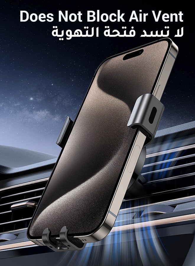 Ugreen Car Phone Holder, Mobile Holder For the Car Air Vent Phone Stand Car Auto Lock Gravity Mobile Phone Mount Ac Vent Car Mount Compatible With iPhone 16/15/14 Series, Galaxy S24/S23 Z Flip 5 4, Xiaomi Grey  - Image 3
