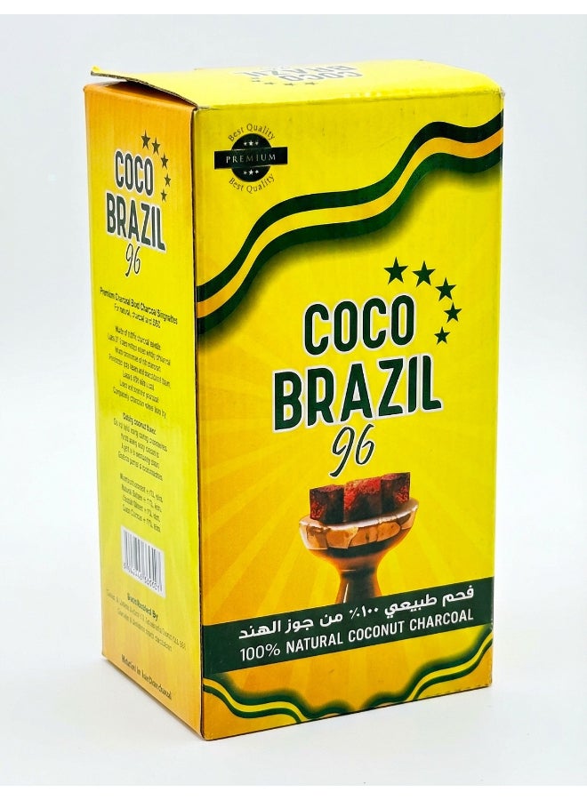 COCO BRAZIL 96-Piece Premium Coconut Shell Charcoal Briquettes Black