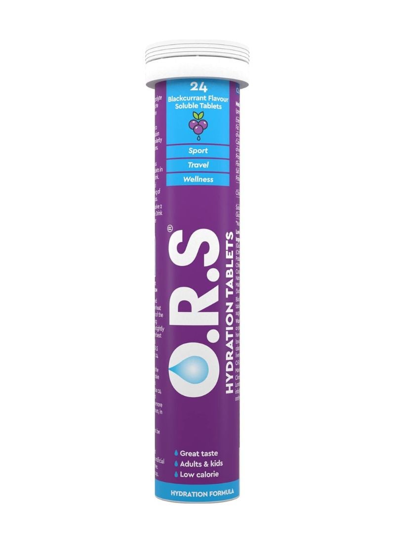 ORS - Hydration Tablets With Electrolytes Black Currant Flavor 24 Count - Image 1