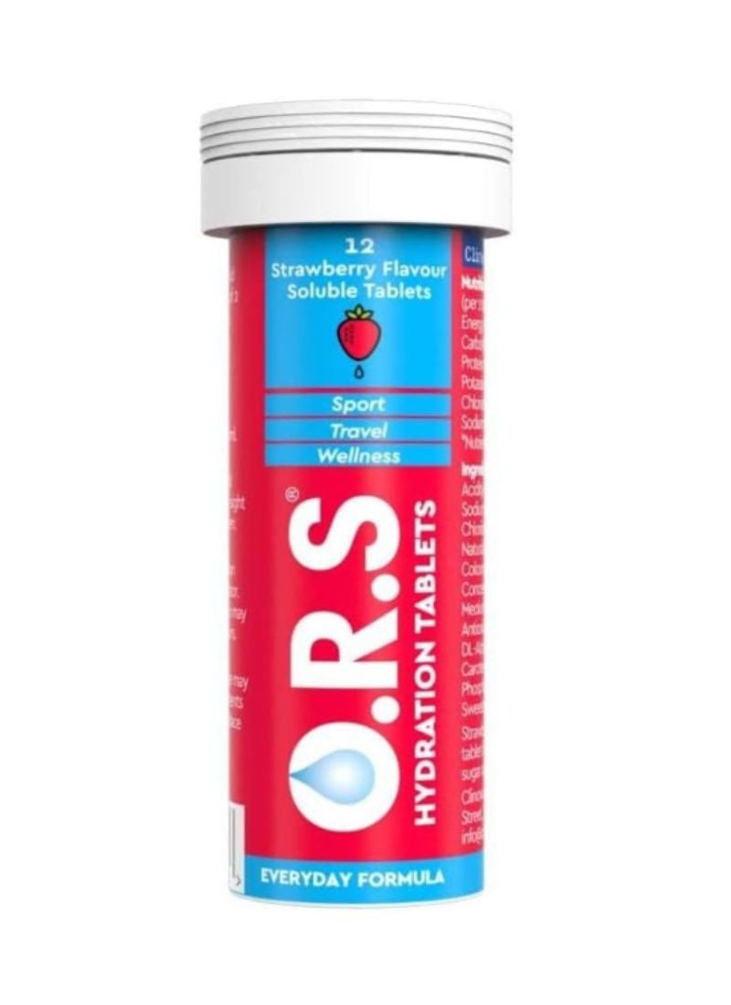 ORS Hydration Tablets With Electrolytes Natural Strawberry 12 Count  - Image 1