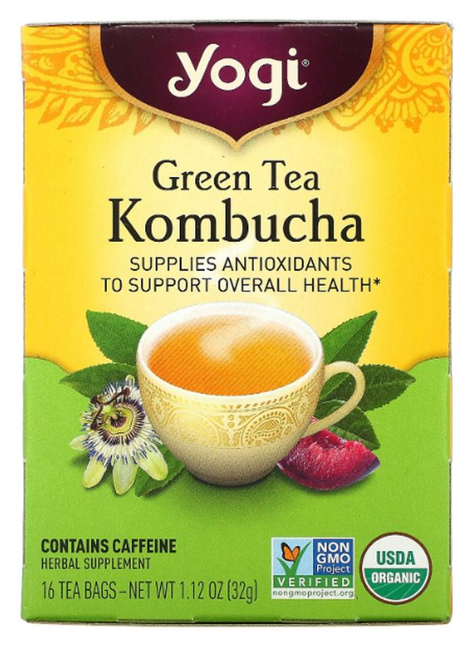 شاي يوغي أكياس الشاي الأخضر كومبوتشا، 16 كيس - Image 1