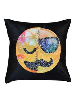 Generic Emoji Printed Pillow Cover Blue 40x40x20cm  - Image 1