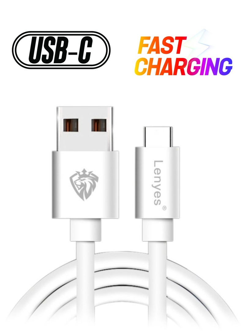 Lenyes Type-C Data Sync Charging Cable White - Image 1