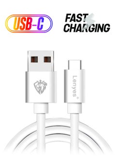 Lenyes Type-C Data Sync Charging Cable White  - Image 1