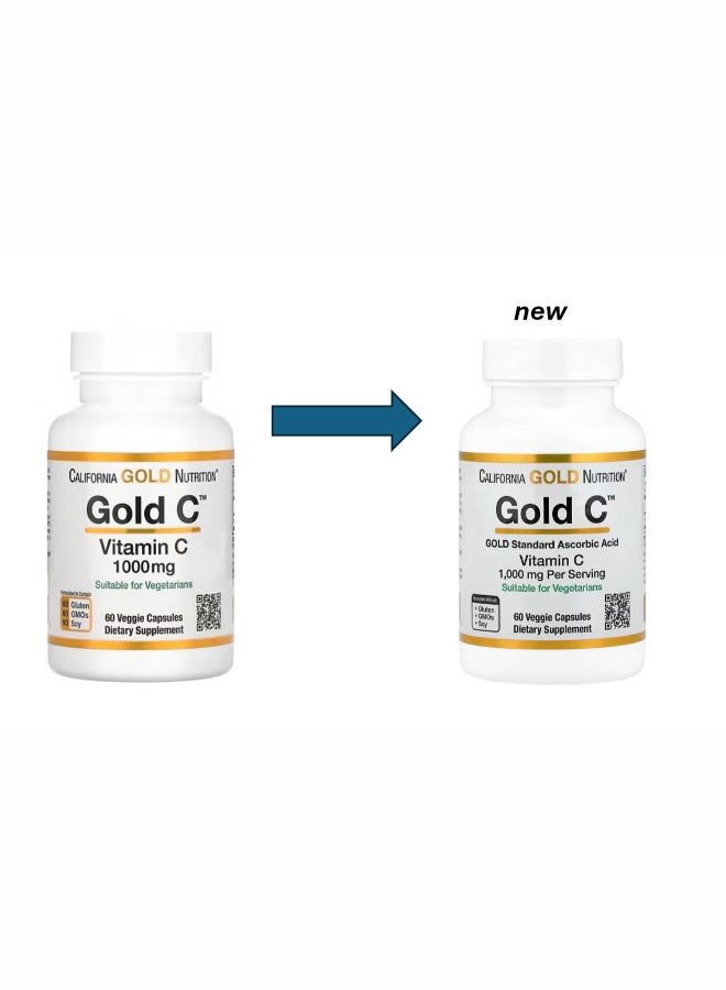 كاليفورنيا غولد نيوترشن فيتامين سي 1000 مجم - 60 كبسولة نباتية - Image 1