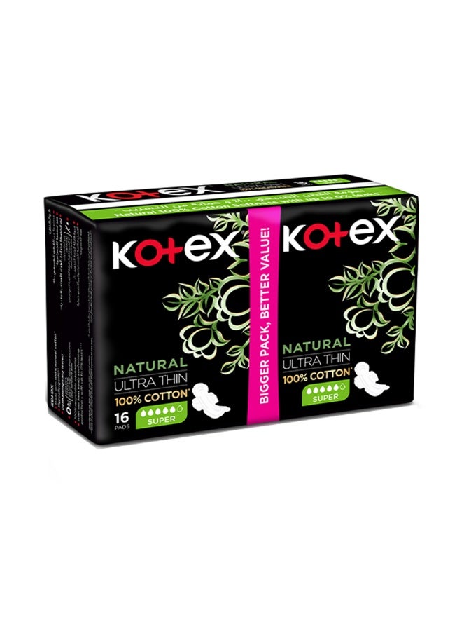Kotex - Ultra Thin Pads Super with Wings, 16 Pads - Image 1