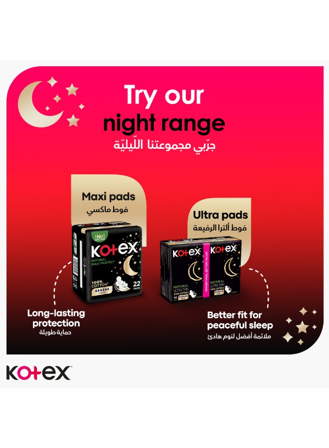 Kotex - Maxi Protect Thick Pads, Overnight Protection Sanitary Pads with Wings, 24 Sanitary Pads 24 Piece - Image 1