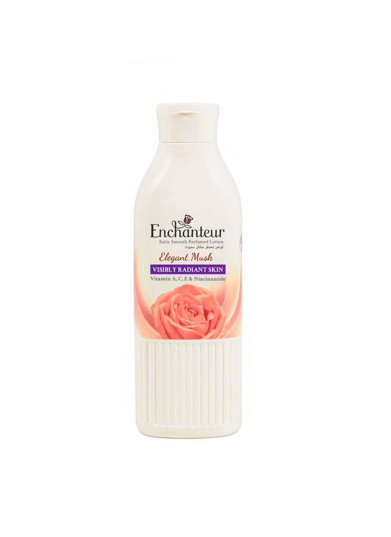 Enchanteur Perfumed Body Lotion Elegant Musk Satin Smooth Clear 250ml - Image 1