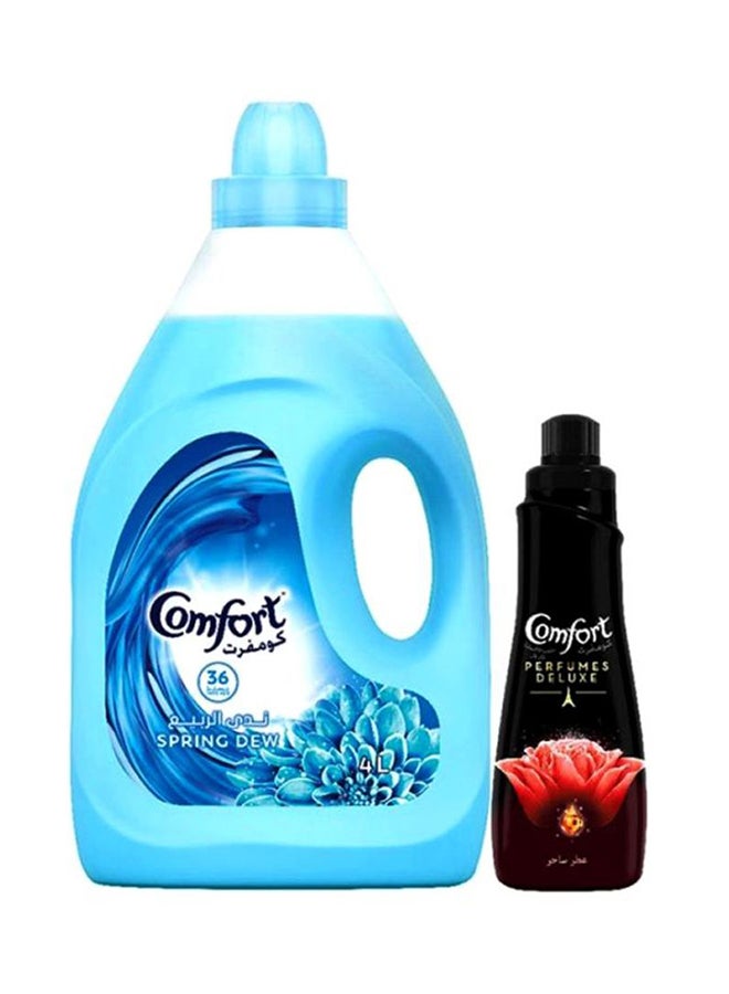 Comfort Concentrated Fabric Softener Spring Dew And Charm For Long Lasting Fragrance 4L+650ml - Image 1