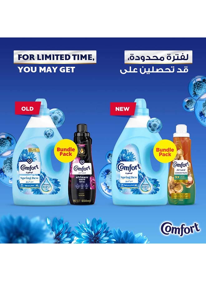 Comfort Spring Dew Dilute Fabric Softner 4L + Concentrate Lily Musk & Caramel 650ml Combo 4L+650ml - Image 2
