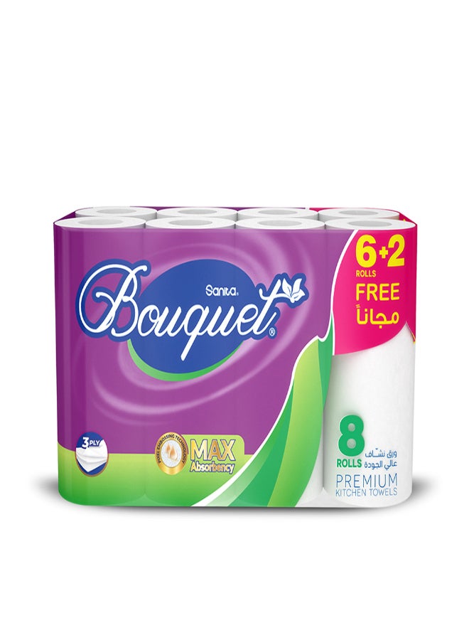 Sanita Kitchen Towel With 8 Rolls 3 Piecese  - Image 1
