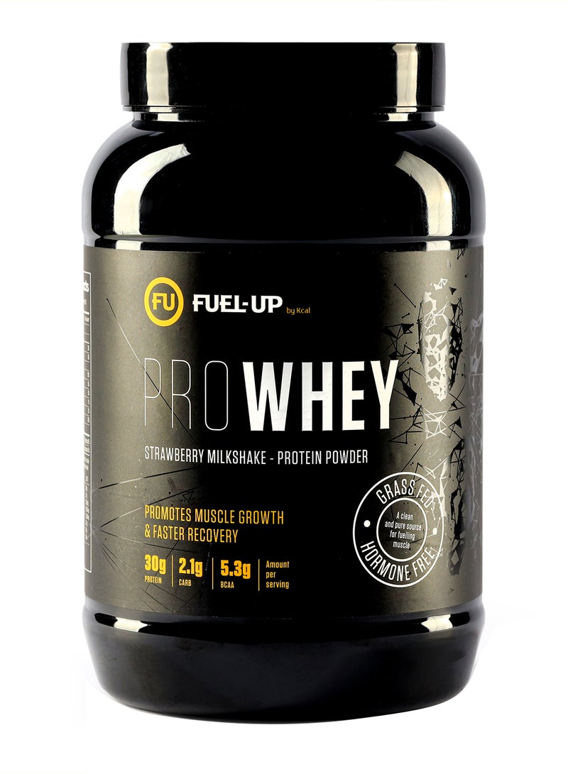 FUEL-UP by Kcal - Pro Whey- Strawberry Milkshake Flavour, Whey Protein Powder,30G Protein, 2.1G Carb And 5.3G Bcaas Per Serving, 28Servings,2Lbs(907G) - Image 1