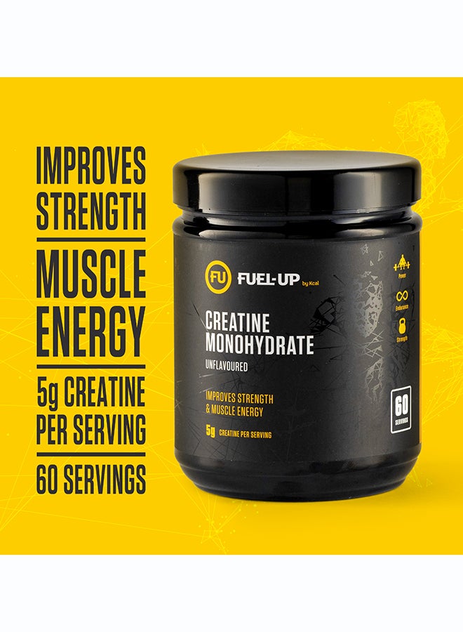Fuel-Up By Kcal Unflavoured Creatine Monohydrate Powder 300g 60 Servings