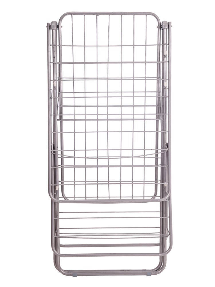 ALMUFARREJ 2-Shelves Galvanised Steel Laundry Rack Silver 119x17.5x61cm - Image 2