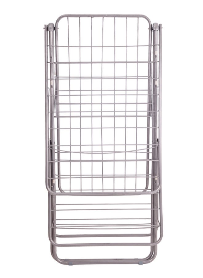 المفرج رف غسيل من الفولاذ المجلفن مزود برفين فضي 119x17.5x61 سم فضي 119x17.5x61سم - Image 3