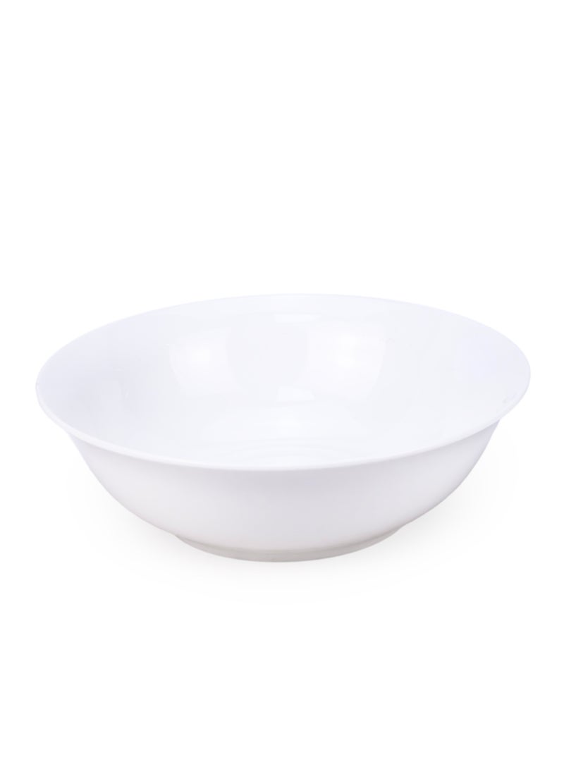 Shallow Porcelain Bowl, 23 cm, White, Elegant Serving Bowl for Salads, Pasta, Soups and Shared Dishes White 11.5cm - Image 1