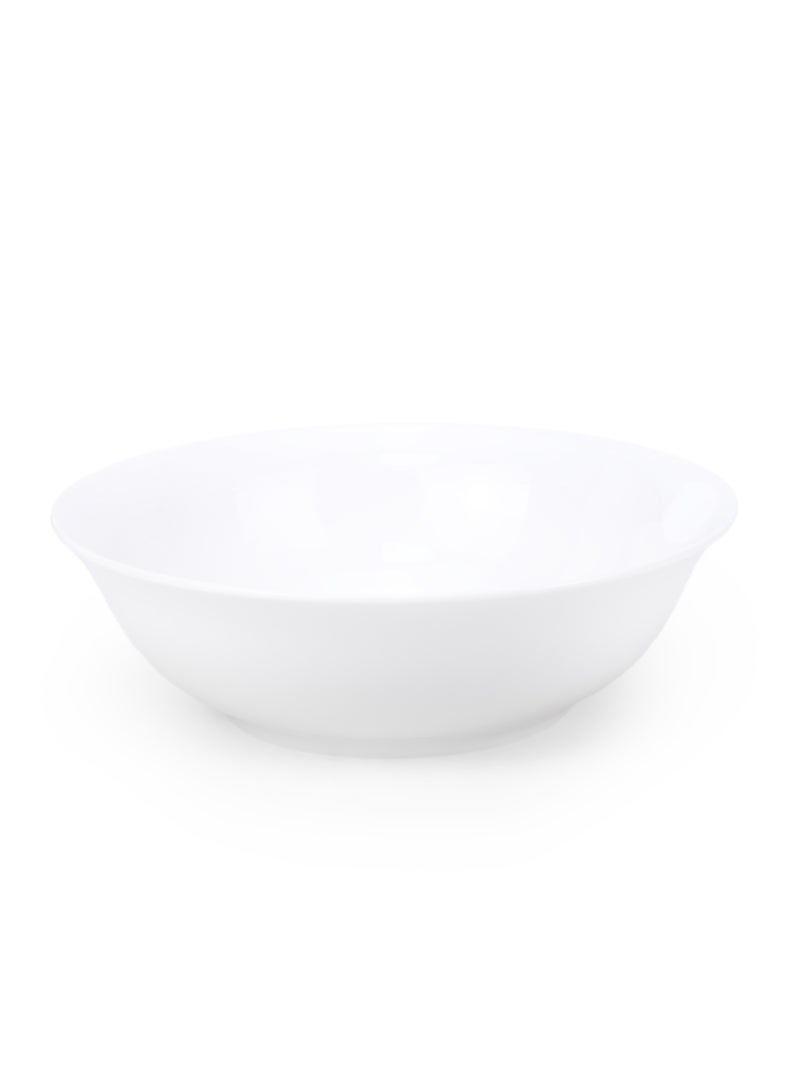 Shallow Porcelain Bowl, 23 cm, White, Elegant Serving Bowl for Salads, Pasta, Soups and Shared Dishes White 11.5cm - Image 5