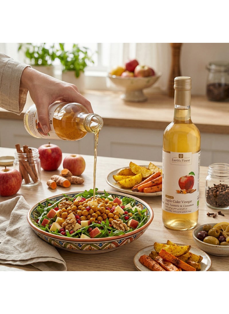 Earth's Finest Organic Italian Apple Cider Vinegar With Cinnamon And Turmeric 500ml - Image 5