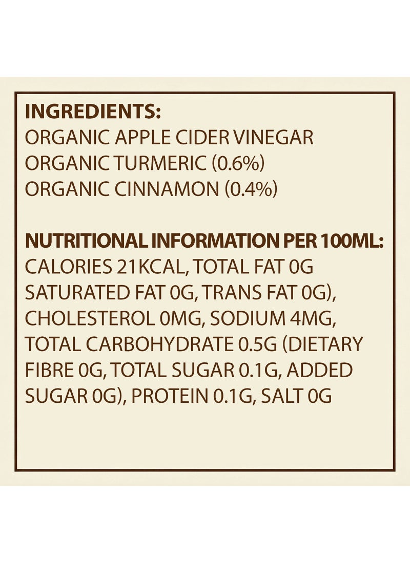 Earth's Finest Organic Italian Apple Cider Vinegar With Cinnamon And Turmeric 500ml - Image 4