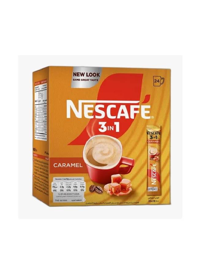 نسكافيه 3 في 1 بالكراميل - 24 كيس 18جرام - Image 1