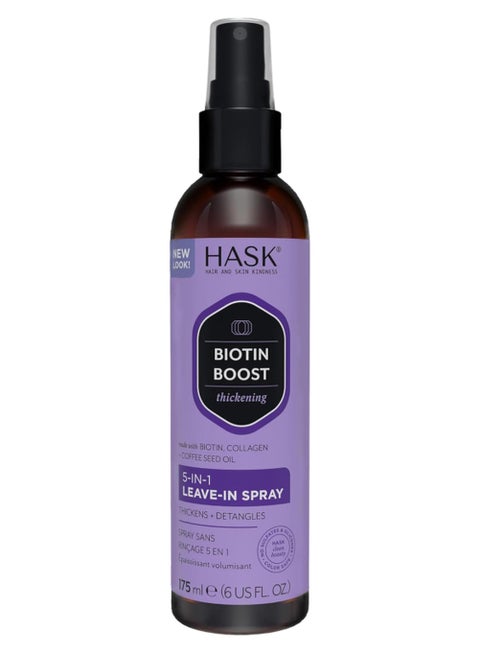 Biotin Boost 5-in-1 Leave-In Spray for Fine Hair - Thickens, Conditions, Detangles, Adds Shine & Provides Thermal Protection 175ml