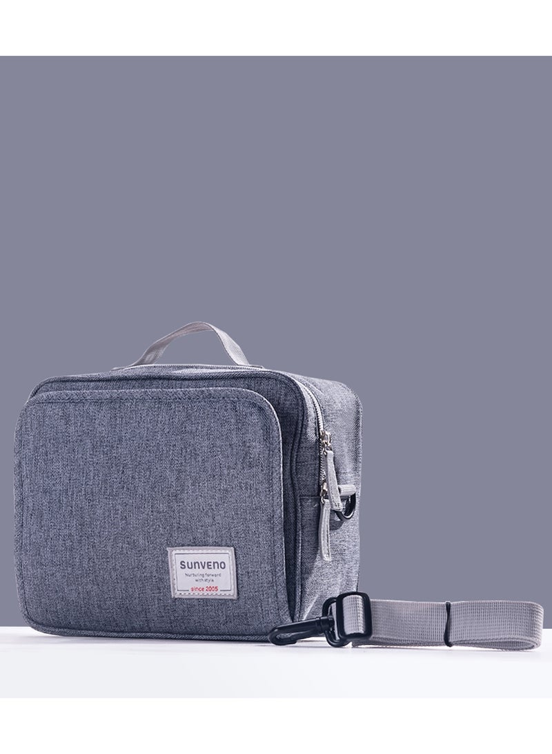 Sunveno - Diaper Changing Clutch with Shoulder Strap Kit Large Grey - Image 1