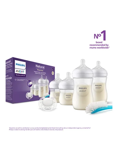 Philips Avent طقم زجاجة رضاعة مضادة للمغص بجودةٍ ممتازة بفتحة تهوية آير فري، لون شفاف / أزرق / أخضر من 6 قطع- طراز SCD807/00