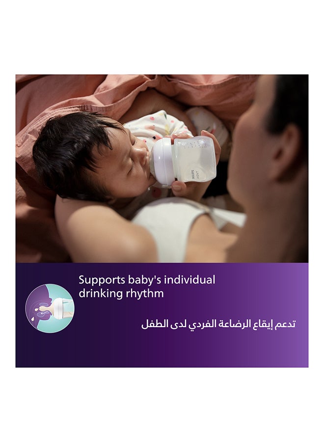 طقم زجاجة رضاعة مضادة للمغص بجودةٍ ممتازة بفتحة تهوية آير فري، لون شفاف / أزرق / أخضر من 6 قطع- طراز SCD807/00 - Image 3